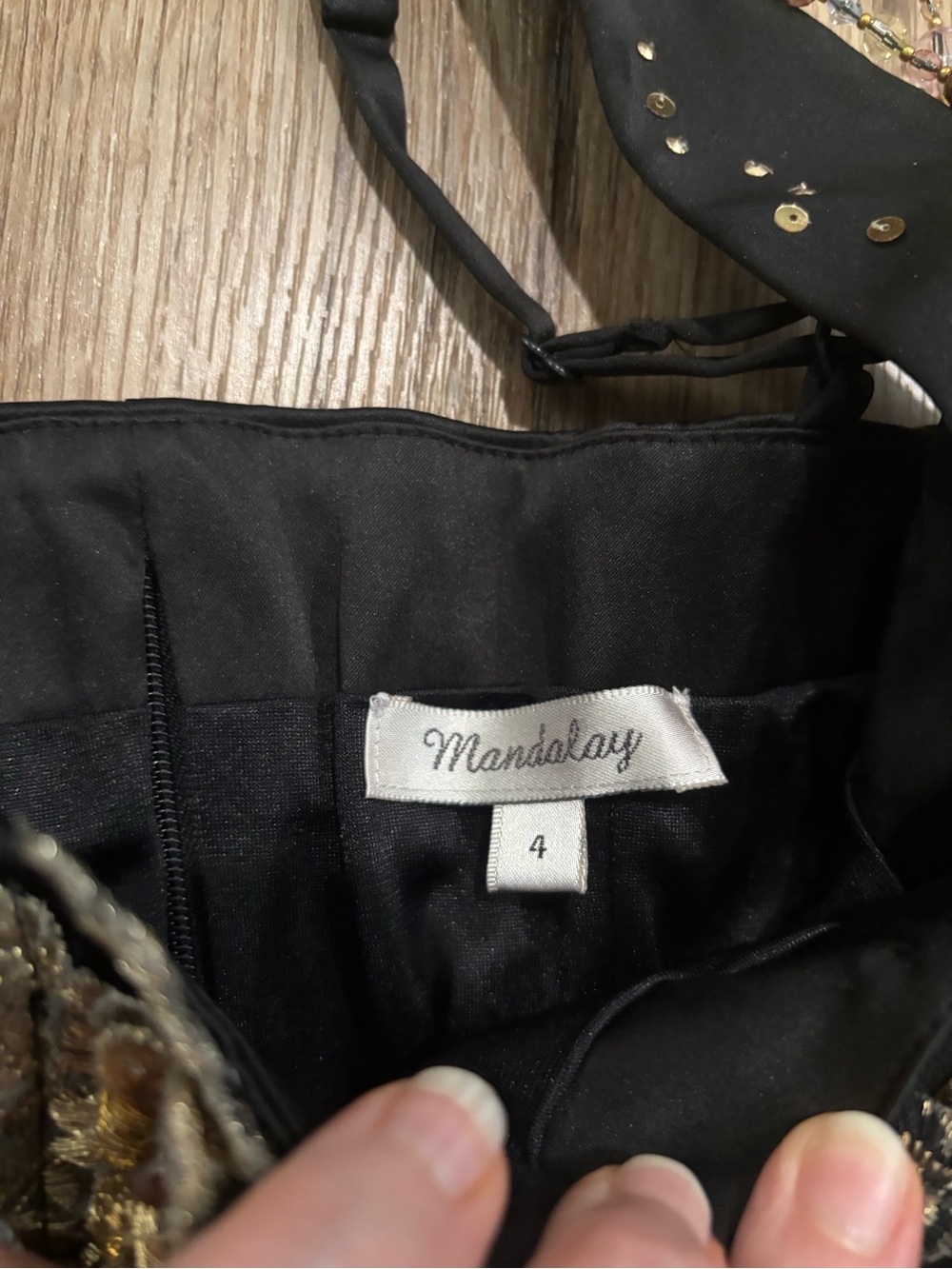 New Vintage Y2K Black & Gold Beaded & Embroidered Fairy Corset Top by Mandalay - Picture 8 of 12